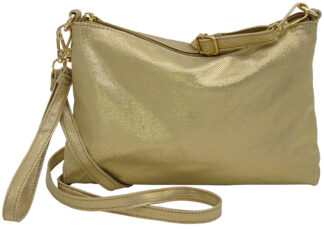 Umhängetasche Clutch Bag Handgelenktasche, mit abnehmbarem Schultergurt und Handgelenkschlaufe, Gold