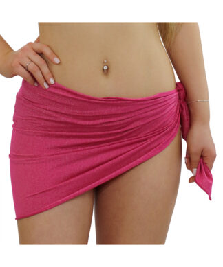 Pareo Lurex Strandtuch Strandrock, Cover-up Tuch Pink, glänzend